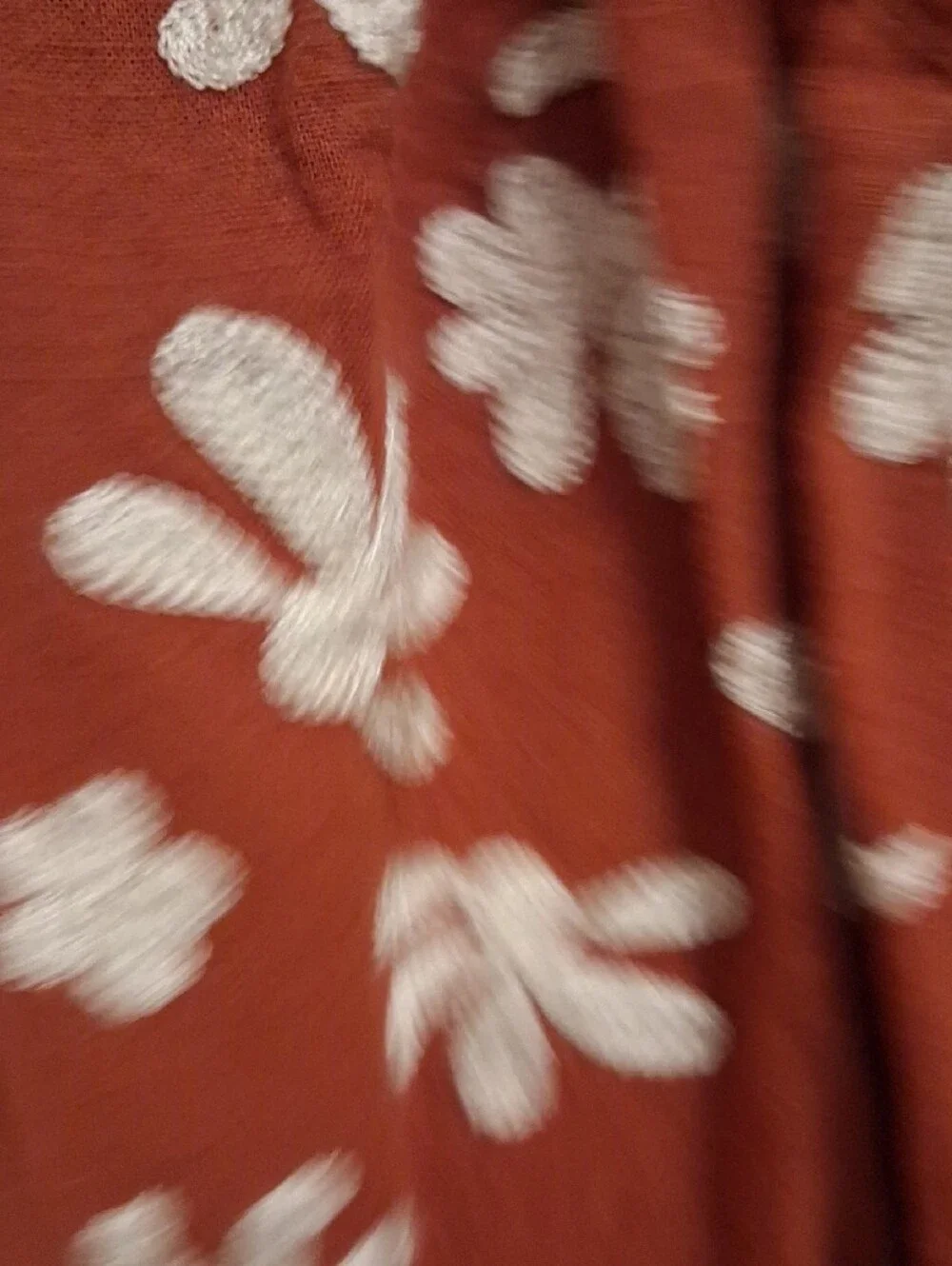 Free People Rust Tunic with White Floral Embroidery